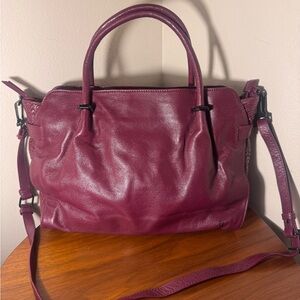 Elliott Lucca Burgundy Woven Leather Bag